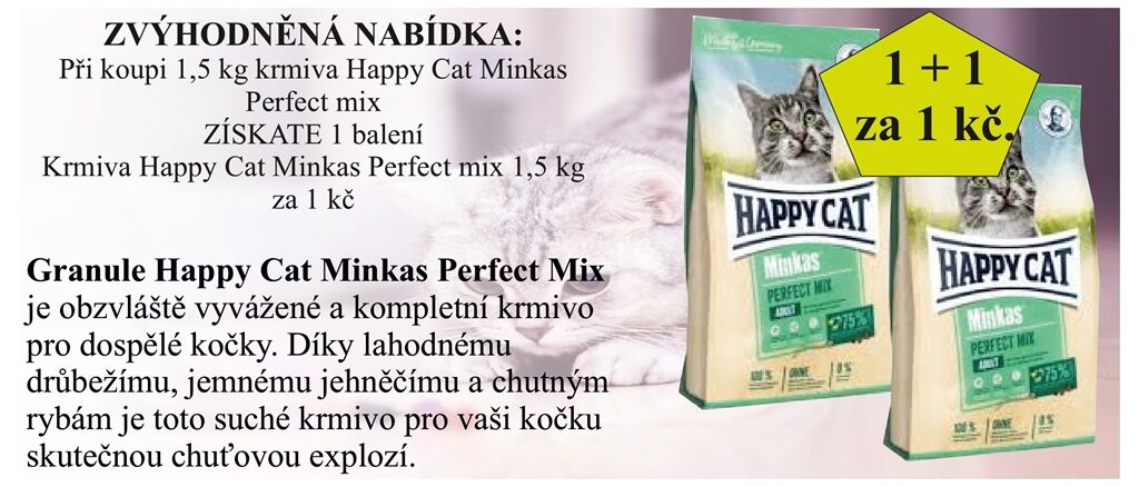 BONUS HC Minkas granule 1,5kg Mix Fish&Lamm za 1 Kč ke každému nákupu těchto granulí (1+1)